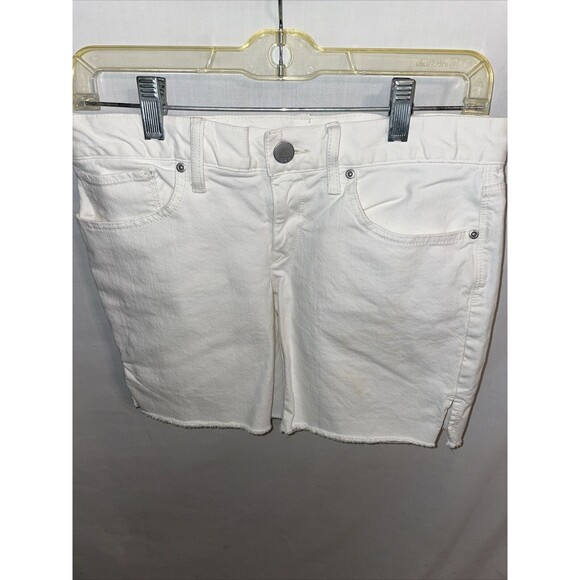 1969 Faux Cutoff Shorts Women's Size Waist 30 White Inseam 7 Rise 8 Pockets Zip - Picture 1 of 12